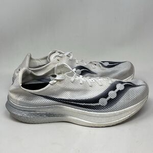 Saucony Endorphin Pro Plus Shoes Mens 13 White Mesh Lightweight Running Sneakers